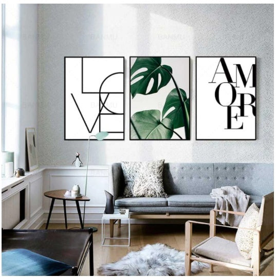 Love Amore Canvas Wall Art bamboo